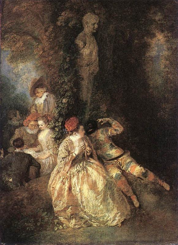 Harlequin and Columbine, WATTEAU, Antoine